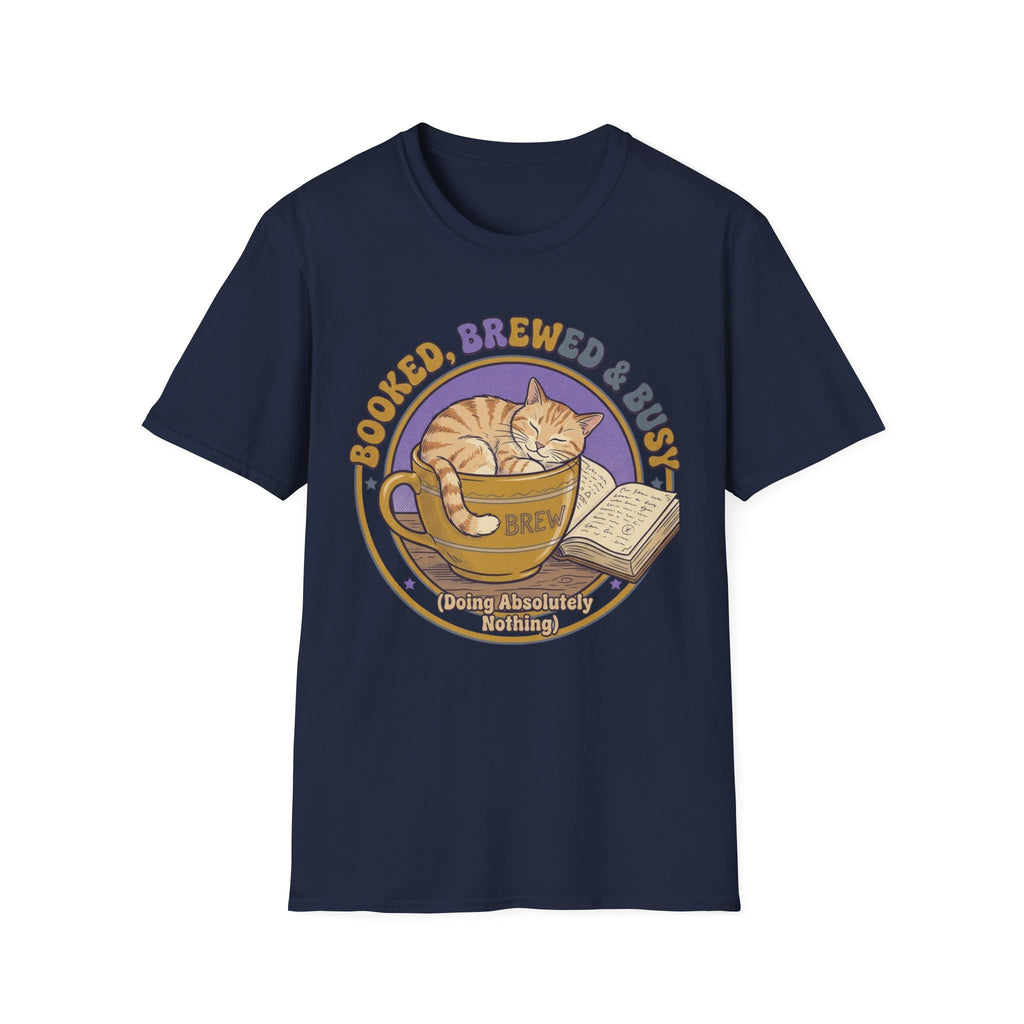 Chill Coffee Time with Cat and Book T-Shirt