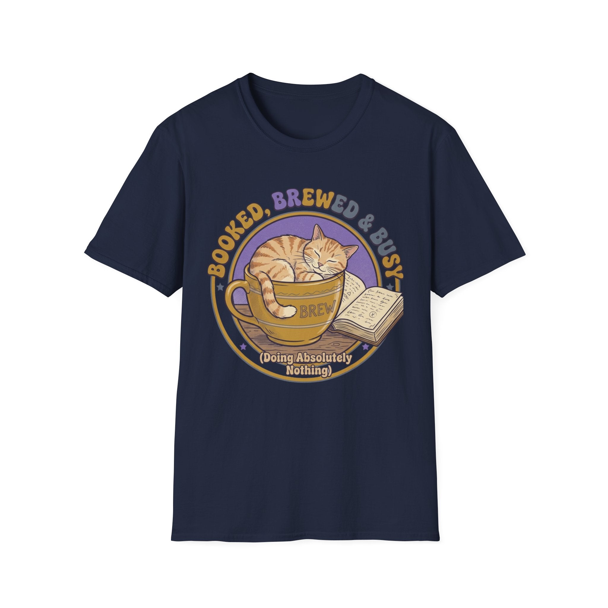 Chill Coffee Time with Cat and Book T-Shirt