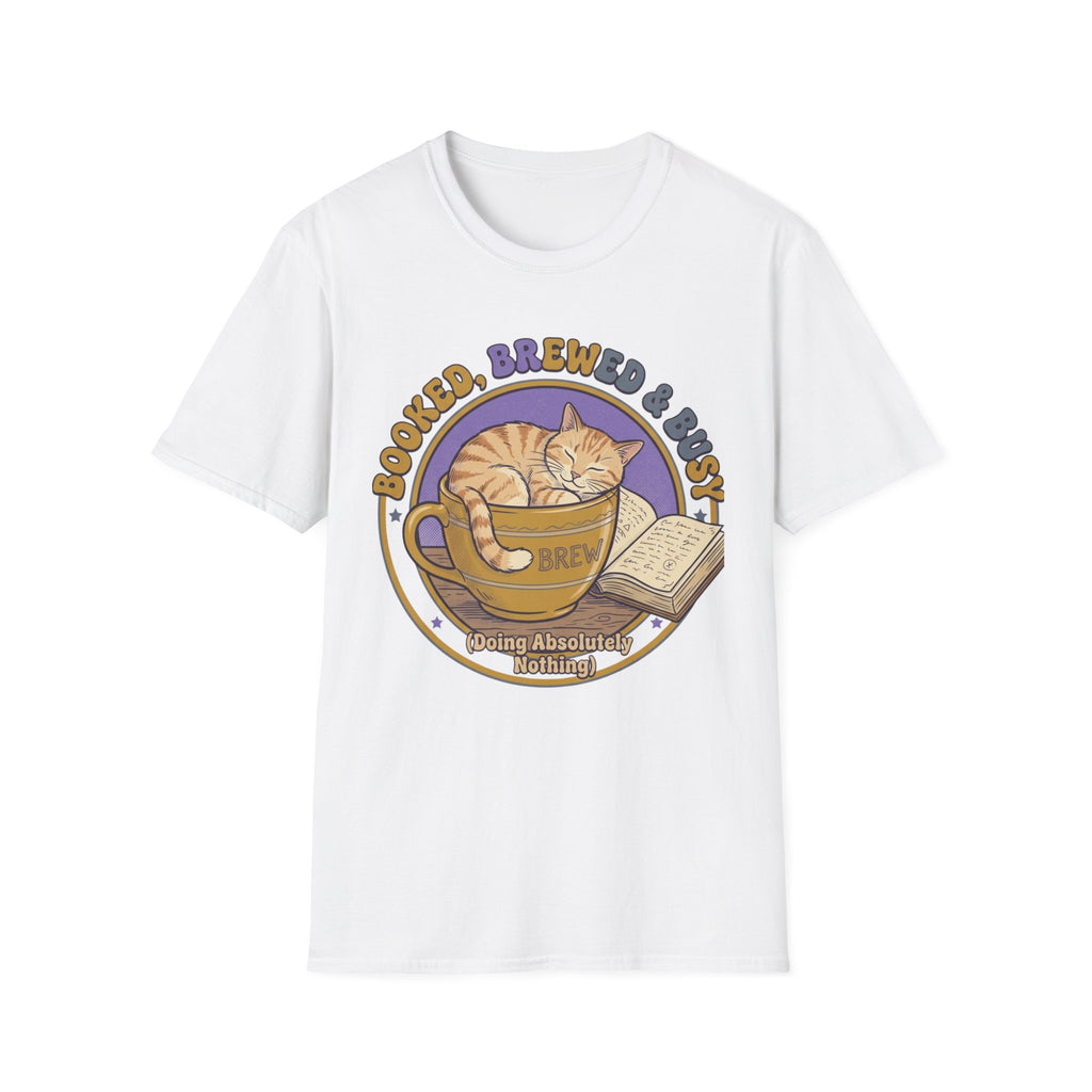 Chill Coffee Time with Cat and Book T-Shirt