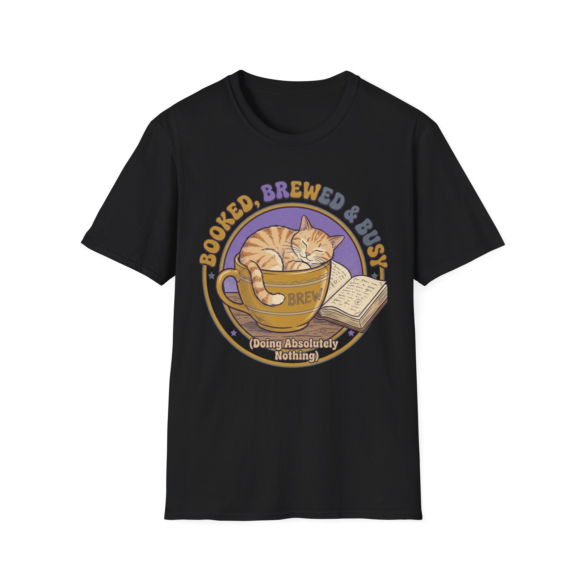 Chill Coffee Time with Cat and Book T-Shirt