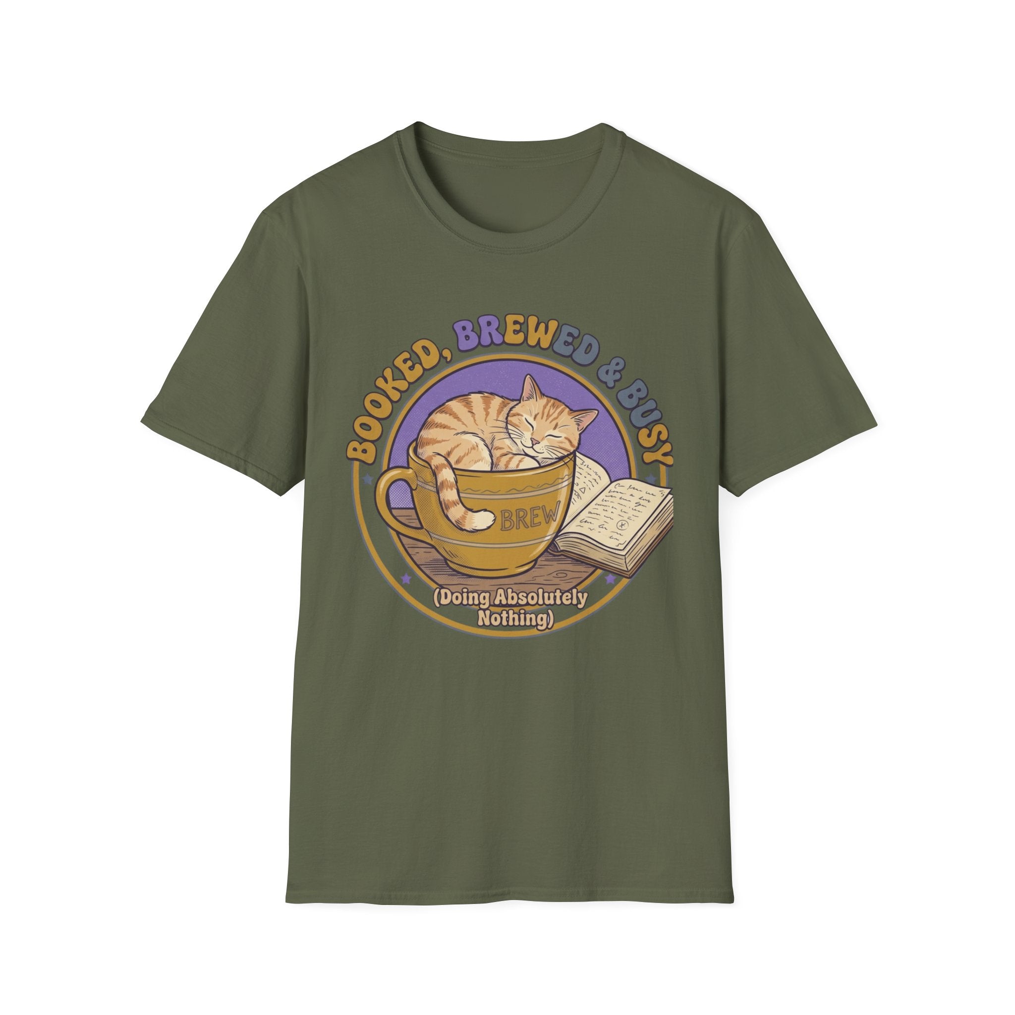 Chill Coffee Time with Cat and Book T-Shirt